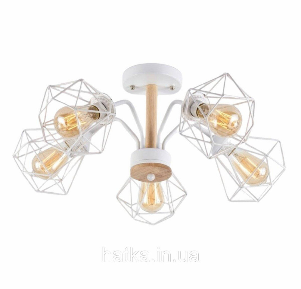 Люстра стельова на 5 плафонів VALESO XL25038-5 для вітальні та спальні Білий Київ - фото 3