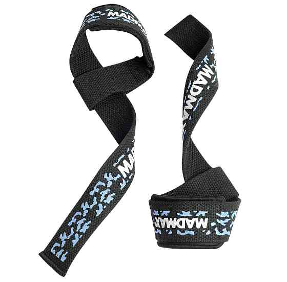 Лямки для тяги MadMax Camo Power Wrist Straps Camo/Light Blue Київ