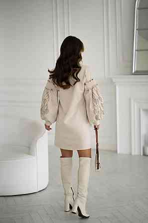 Женское замшевое платье с вышивкой 50-52, Бежевий Одеса