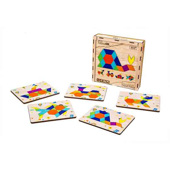 Дерев'яна головоломка "Танграм" Puz-33654, 144 елемента Вінниця