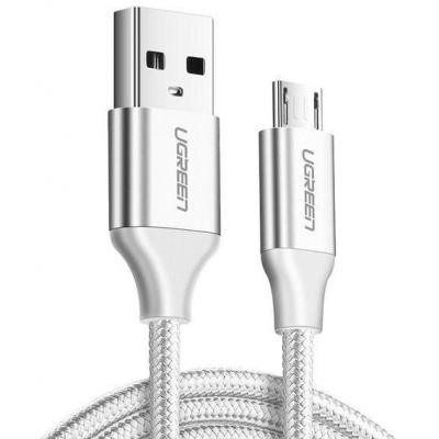Дата кабель USB 2.0 AM to Micro 5P 1.0m US290 Aluminum Braid White Ugreen (60151) Вінниця - фото 1