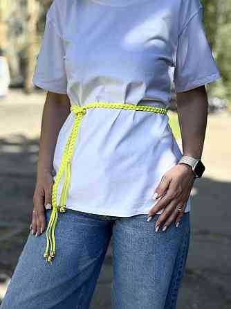 Ремінець плетений "Косичка" Лимонний Київ