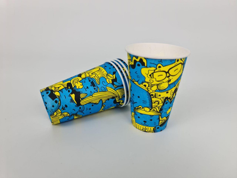 Стаканы бумажные одноразовые 340 мл Котики  (50 шт) Харьков - изображение 3