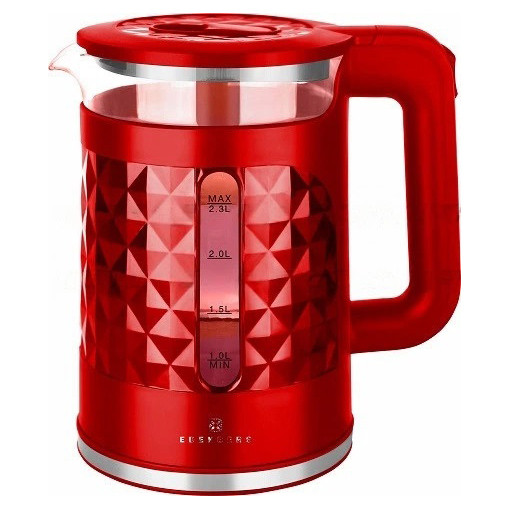 Електрочайник скляний Edenberg EB-83559 2.3л 1500Вт Red AM-87 Львів - фото 1