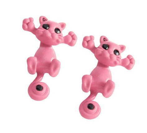 Детские серьги Коты 2 см розовый Киев - изображение 1