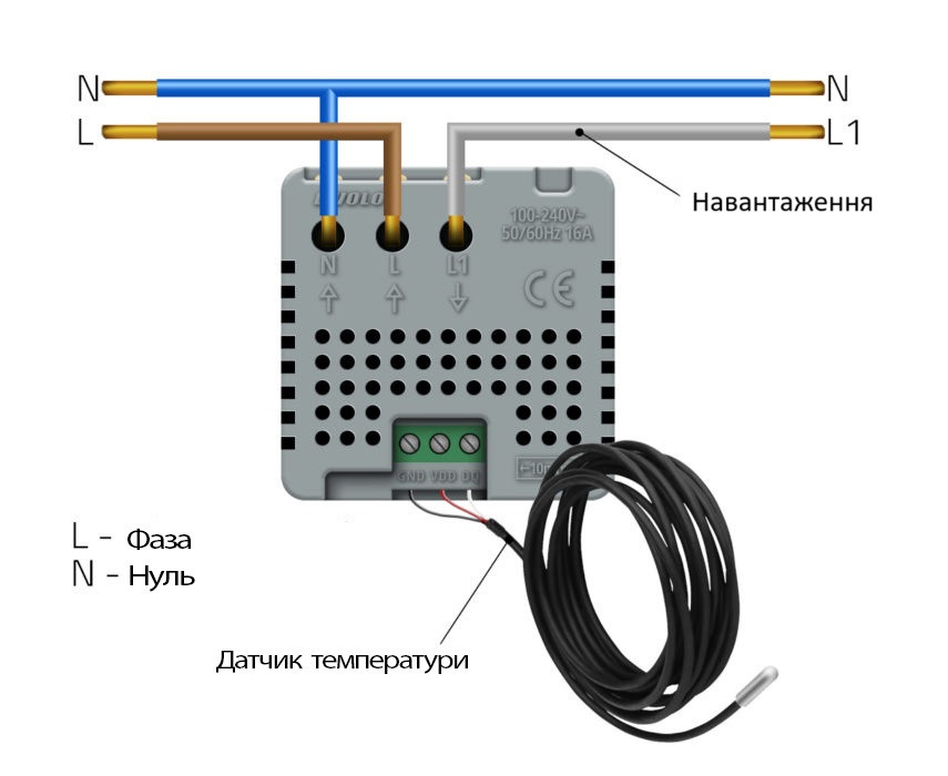 Терморегулятор (термостат) сенсорний програмований для електричної теплої підлоги LIVOLO, золотий, модуль без рамки (VL-FCQ1-2AP) Коломия - фото 2