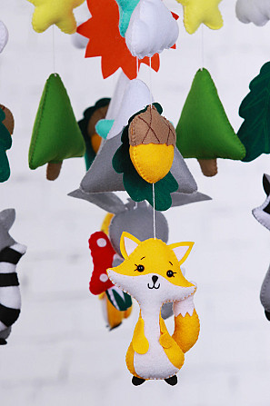Мобіль на ліжечко WoollyFox «Лісові друзі» Киев - изображение 3