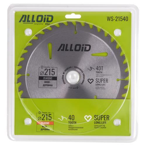 Диск пиляльний по дереву з твердосплавними напайками 215х30/25,4мм, 40 зубів Alloid Одеса - фото 3