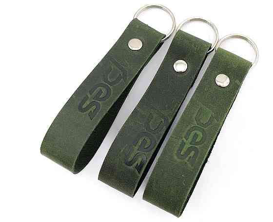 Брелок PES шкіряний  для ключів з тисненням Хакі Київ