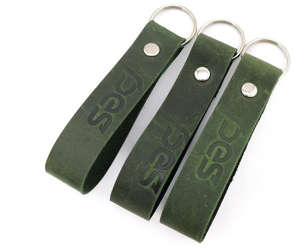 Брелок PES шкіряний  для ключів з тисненням Хакі Київ - фото 1