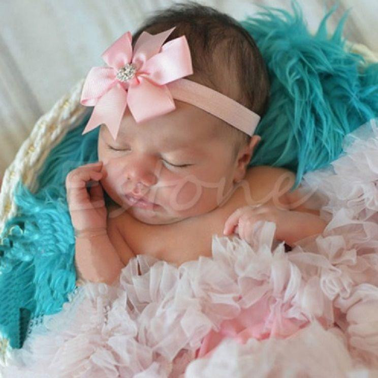 Дитяча пов'язка кольору пудри - окружність 36-58см, бант 8см Київ - фото 3