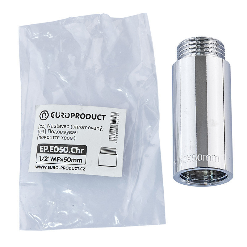 Подовжувач Europroduct EP.E050.Chr - 1/2"MF-50мм хром (EP6127) Київ - фото 4