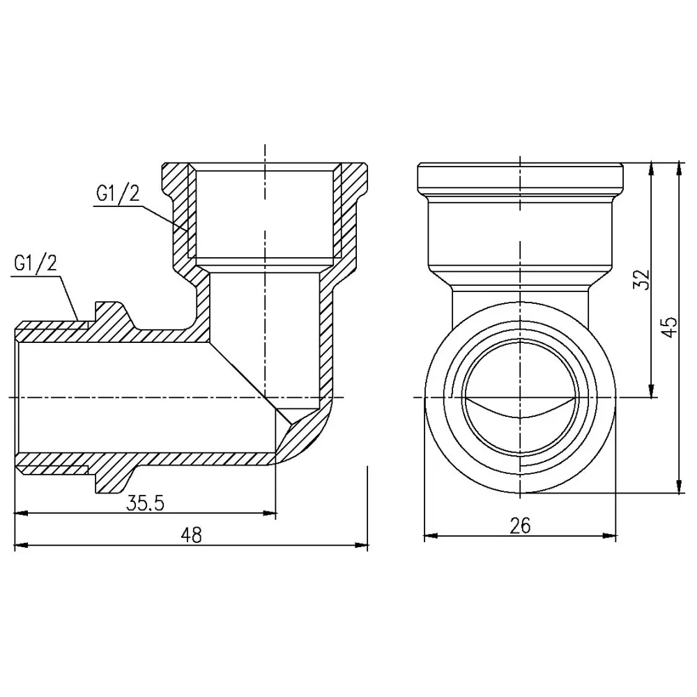 Уголок Thermo Alliance Forte 1/2" ВН SF37215 Київ - фото 6