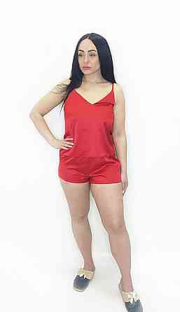 Піжама шовкова жіноча із шортами Червоний S Харків