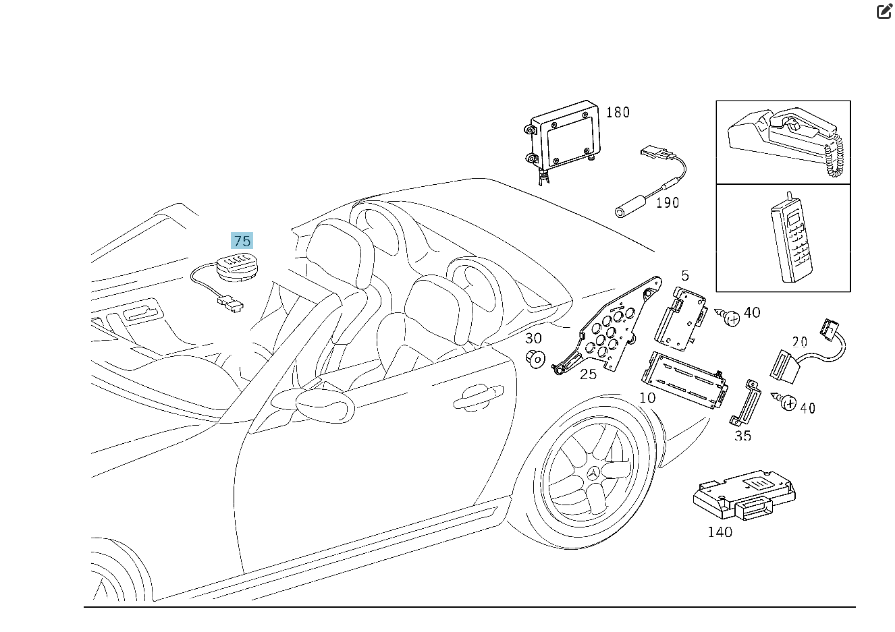 Mercedes-Benz  A2208201735 7C45 Мікрофон гучного зв'язку C-class W203 CLK Coupe C209 CL C215 S-class short W220 G-class W463 SL R230 C-class W202 Одеса - фото 5