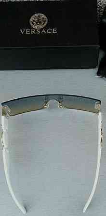 Брендовые солнцезащитные очки маска женские сине бежевый градиент дужк. Киев