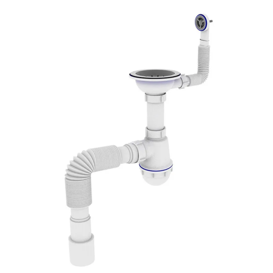 Сифон для кухні Zerix SK-02-C 3 1/2"x40 з різьбовим випуском та круглим переливом   ( ZX4954 ) 35283 Харків
