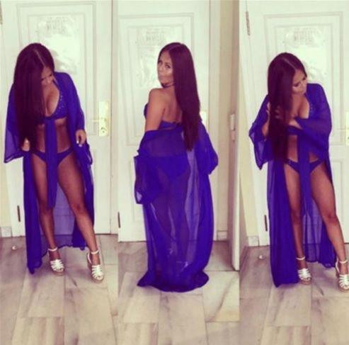 Пляжний халат великого розміру без пояса універсальний синій Київ - фото 2