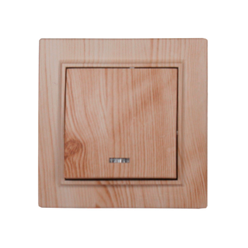 Выключатель одноклавишный с подсветкой, Enzo белое дерево Днепр - изображение 1