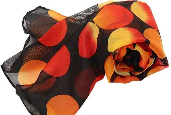 Шарф в горох різнобарвний, довжина 150см, ширина 47см, віскоза Київ