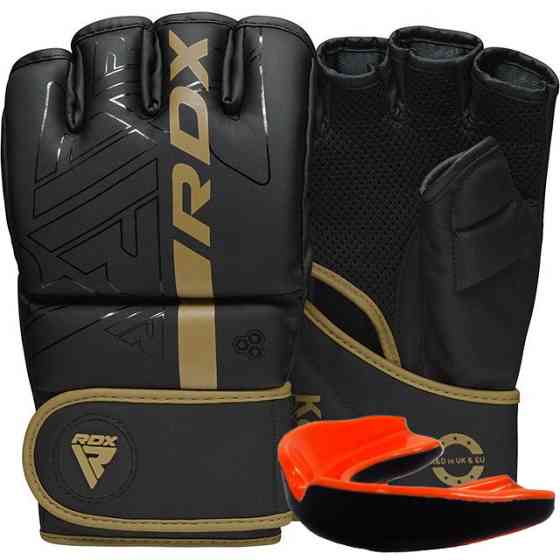 Рукавиці ММА RDX F6 KARA Matte Golden L (капа в комплекті) Кам'янське