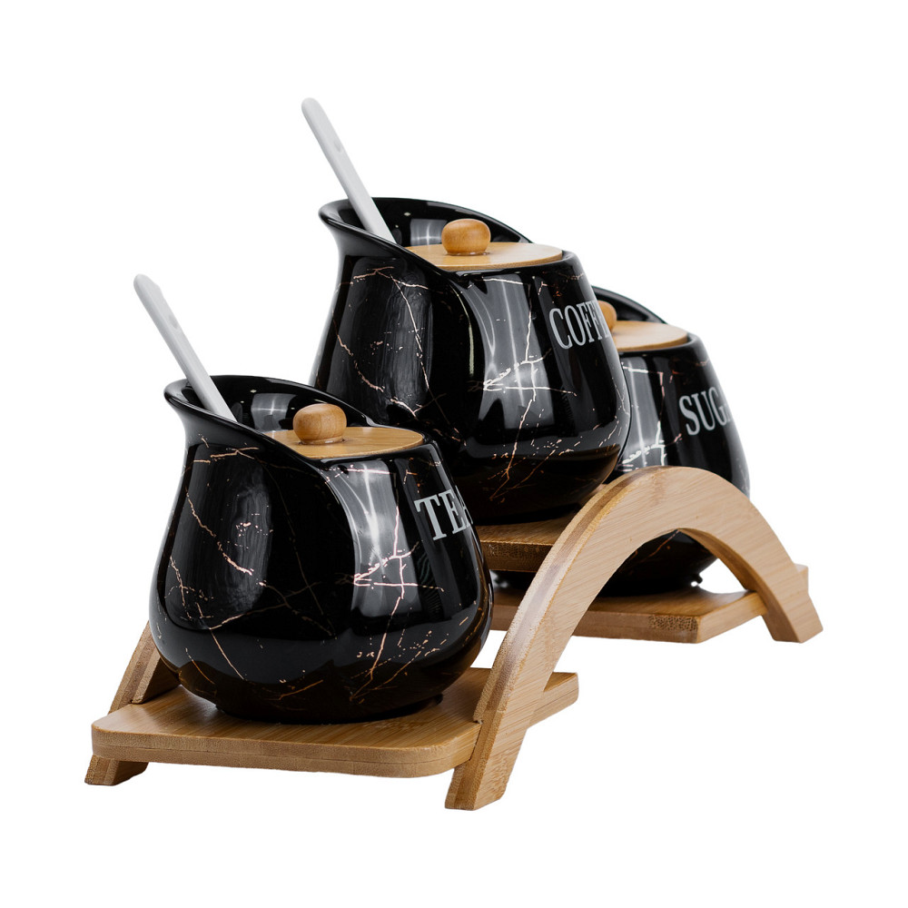 Yiwu Набір для сипучих продуктів порцелянаовий 3 шт по 500 мл Коломыя - изображение 6