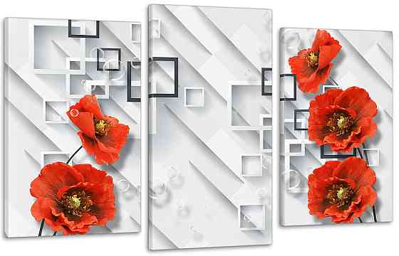 Модульна картина Абстракція Квіти Маки Art-6_3 Київ