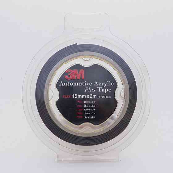 Скотч двосторонній 15мм х 2м 3M 1100 "Plus Tape" чорний, 70321 Київ