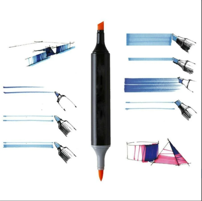 Набор двухсторонних маркеров, Sketch Marker, 60 цветов, в сумке Киев - изображение 9