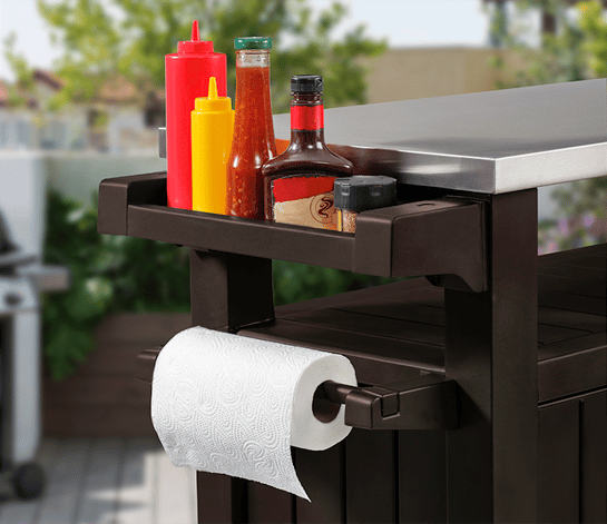 Стіл-буфет садовий для барбекю Keter UNITY XL, коричневий, 207 л Київ - фото 8