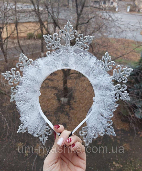 Обруч ободок Снежинка корона Снежная королева серебро Кривой Рог - изображение 6