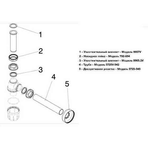 Сифон для раковини VIEGA 1 1/2″х1 1/2″ пластик білий бутил. б/г 119270 (000000558) Київ