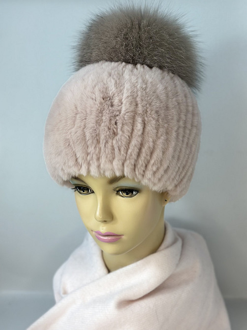 Шапка меховая женская бон Джина Rex Пудровый Харьков - изображение 2