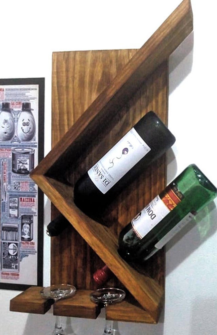 Настінна винна полиця "Ходорі" терракот Миколаїв - фото 1