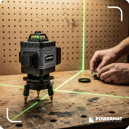 16-лінійний лазерний рівень 4D 360° Powermat 40м PM1492 (Польща) Київ