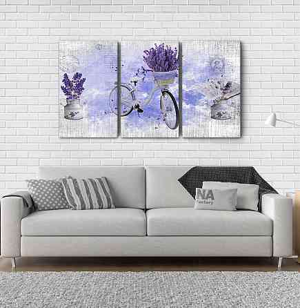 Модульна картина Лаванда Велосипед Art-211_3А 70x130 см Київ