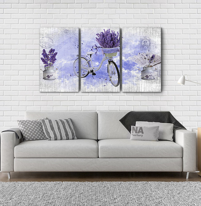 Модульна картина Лаванда Велосипед Art-211_3А 70x130 см Київ - фото 1