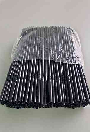 Трубочка для напоїв з гофрою d4.8 21см чорна (200 шт) Харків