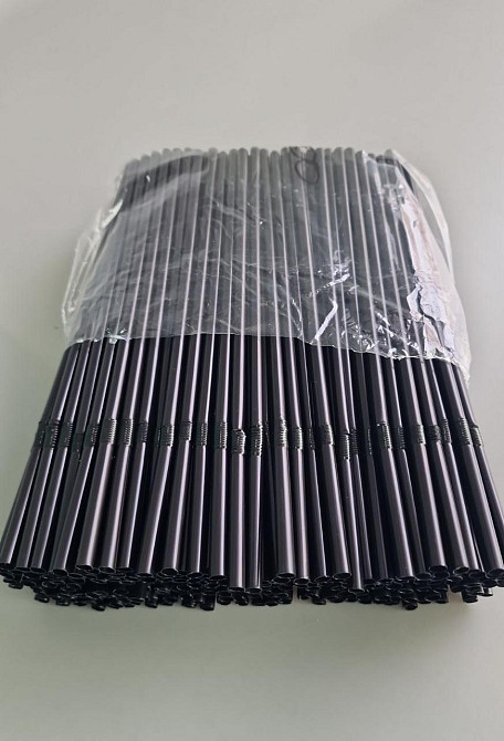 Трубочка для напоїв з гофрою d4.8 21см чорна (200 шт) Харків - фото 2