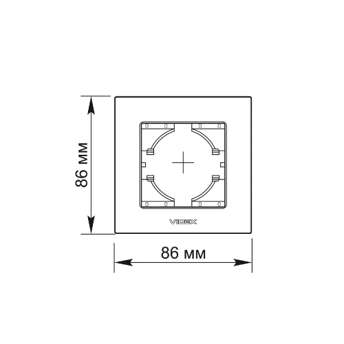 BINERA чорний алюміній Рамка горизонтальна 1-а Videx Житомир - фото 4
