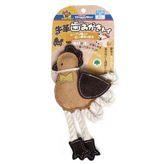 DoggyMan Leather Chicken With Rope ДОГГИМЕН ЦЫПЛЕНОК КОЖАНЫЙ С КАНАТОМ жевательная игрушка для собак Киев