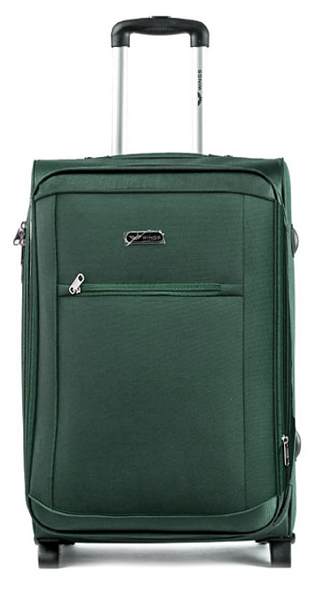 Валіза тканинна WINGS 1701 мала 55 см 2 колеса зелена Київ - фото 2