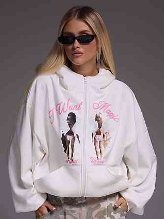 Жіночий трендовий оверсайз худі на блискавці трьохнитка на флісі Одеса