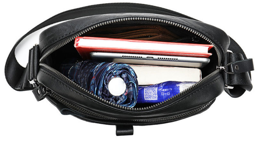 Компактная сумка через плечо из кожи Vintage 20034 Черная Киев - изображение 4