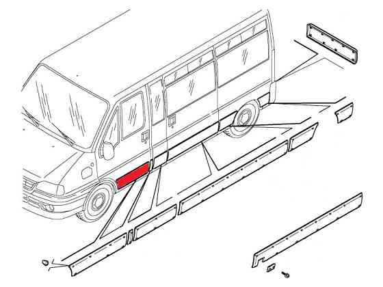 Накладка двері передня ліва GP Fiat Ducato 2 Тип 244 (735306161) Київ