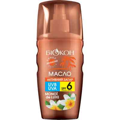 Средство для загара Біокон Масло Активный загар Моной де люкс SPF-6 160 мл (4820160039742) Винница