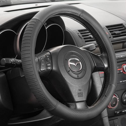 Чохол на кермо VLOD-HC15 чорний з боковими вставками, розмір L Харків - фото 2