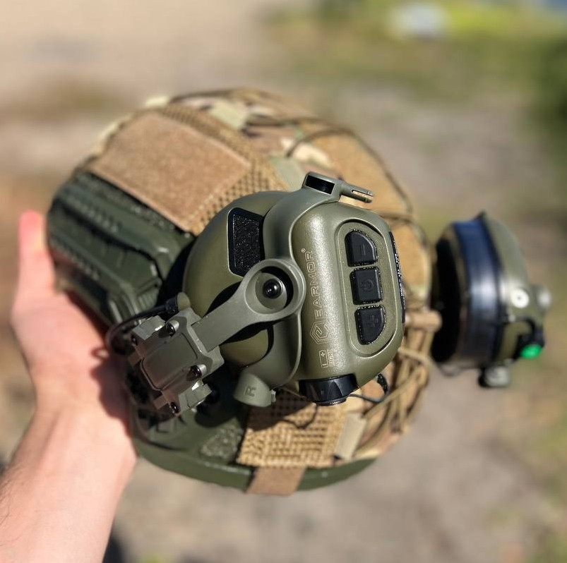 Тактический комплект шлем Fast + кавер + наушники Earmor М31 + крепление Чебурашка (Оливковый) M Винница - изображение 3