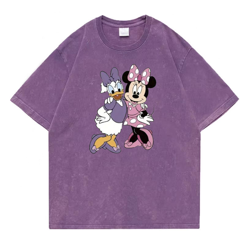 Футболка оверсайз винтаж с принтом Сиреневый Дейзи+Минни Харьков - изображение 2