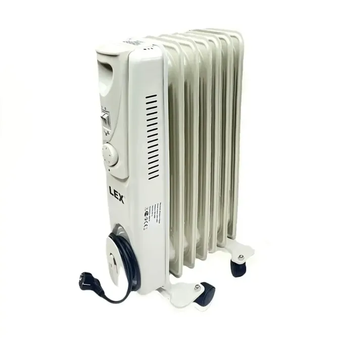 Обогреватель масляный LEX LXHY-15G1 - 7 ребер, 1500 Вт, безопасный, Чехия Львов - изображение 1